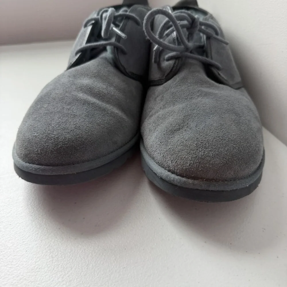 UGG Blue/Gray Suede Lace Up Neumel Chukka Boots Sheepskin Sherpa Lined Mens Sz15
